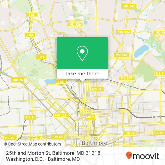 25th and Morton St, Baltimore, MD 21218 map