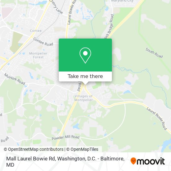 Mall Laurel Bowie Rd map