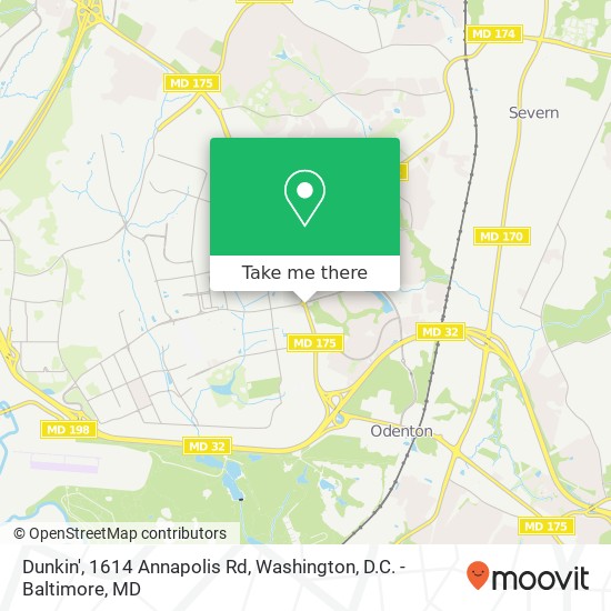 Mapa de Dunkin', 1614 Annapolis Rd