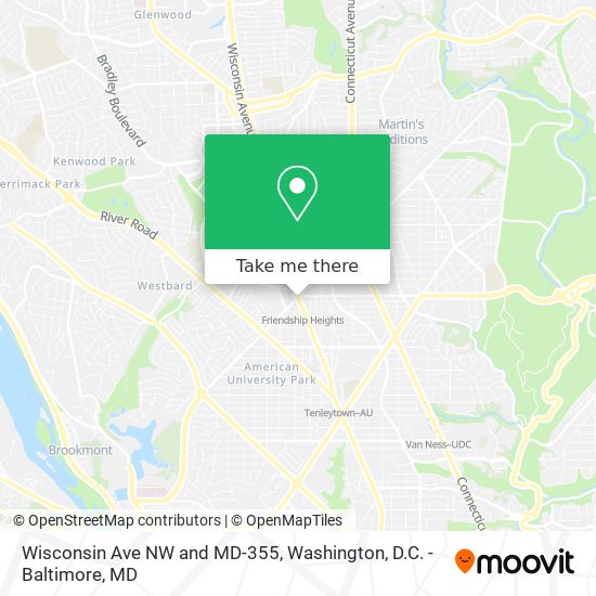 Mapa de Wisconsin Ave NW and MD-355