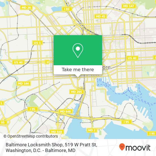 Baltimore Locksmith Shop, 519 W Pratt St map
