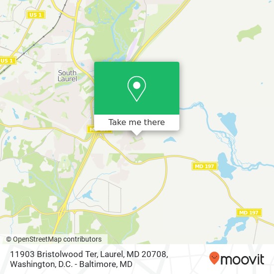 Mapa de 11903 Bristolwood Ter, Laurel, MD 20708