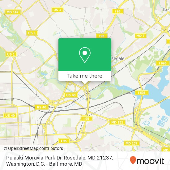 Mapa de Pulaski Moravia Park Dr, Rosedale, MD 21237