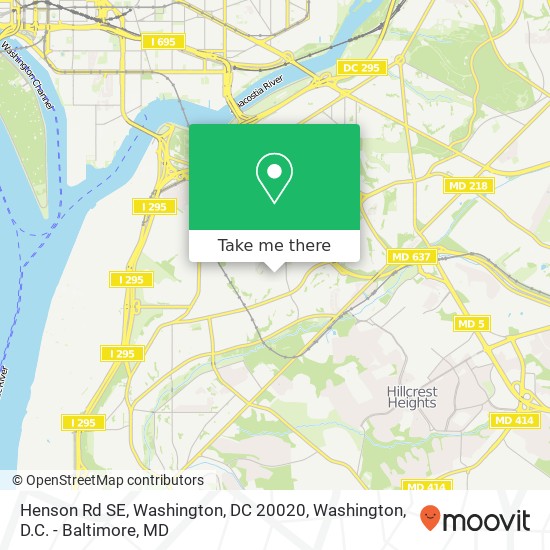 Henson Rd SE, Washington, DC 20020 map