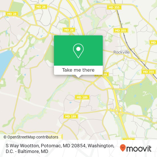 Mapa de S Way Wootton, Potomac, MD 20854