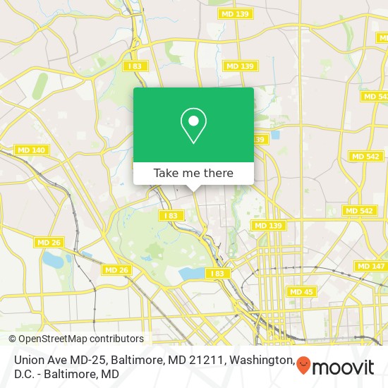 Union Ave MD-25, Baltimore, MD 21211 map