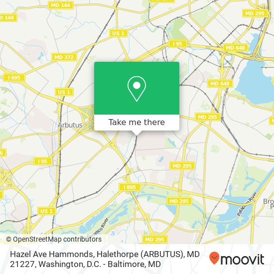 Mapa de Hazel Ave Hammonds, Halethorpe (ARBUTUS), MD 21227