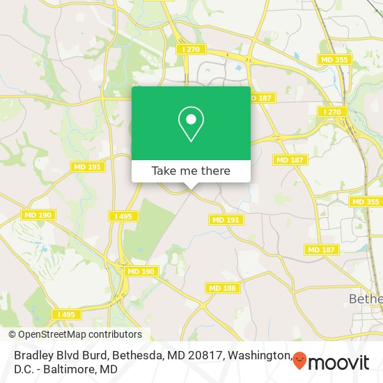 Mapa de Bradley Blvd Burd, Bethesda, MD 20817