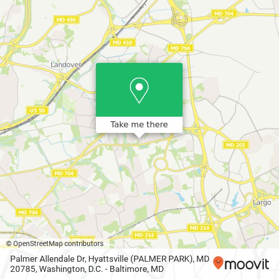 Mapa de Palmer Allendale Dr, Hyattsville (PALMER PARK), MD 20785