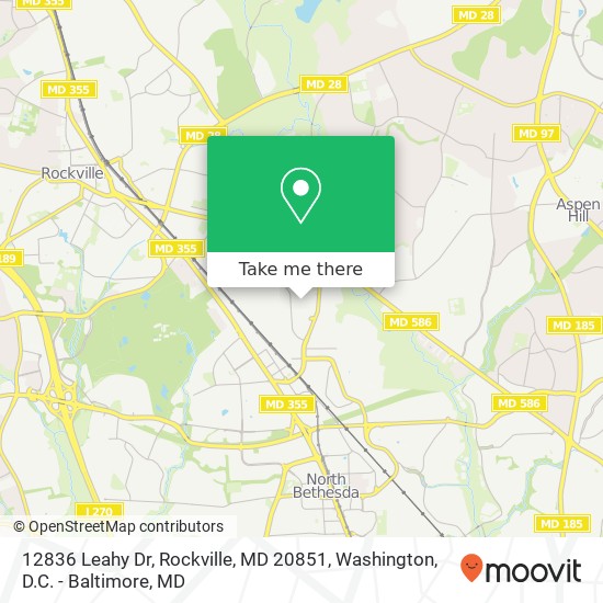 Mapa de 12836 Leahy Dr, Rockville, MD 20851