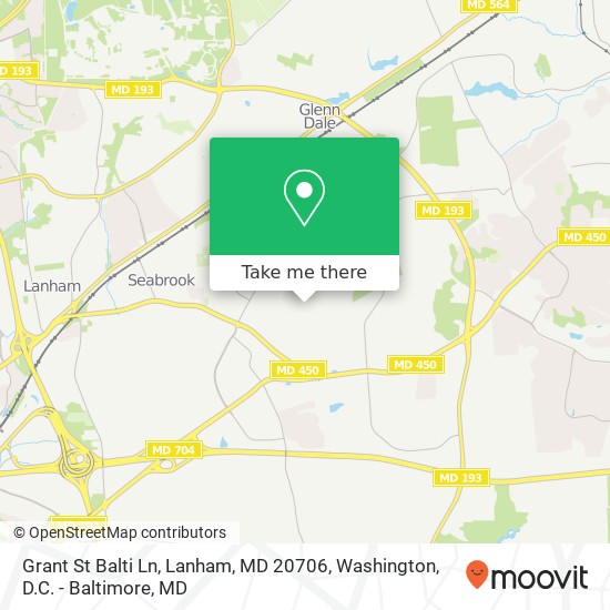 Mapa de Grant St Balti Ln, Lanham, MD 20706