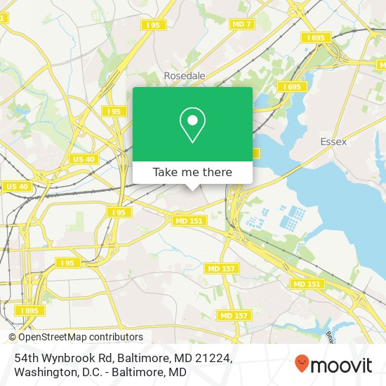 Mapa de 54th Wynbrook Rd, Baltimore, MD 21224