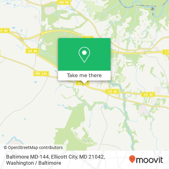 Mapa de Baltimore MD-144, Ellicott City, MD 21042