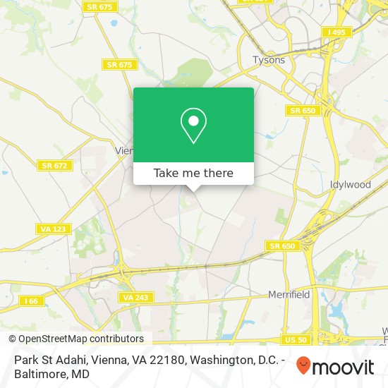 Mapa de Park St Adahi, Vienna, VA 22180