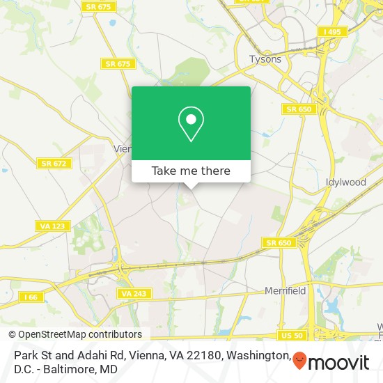 Mapa de Park St and Adahi Rd, Vienna, VA 22180