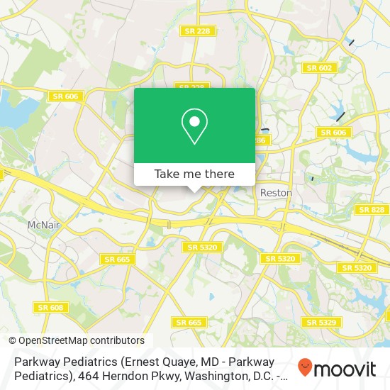 Parkway Pediatrics (Ernest Quaye, MD - Parkway Pediatrics), 464 Herndon Pkwy map