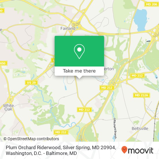 Mapa de Plum Orchard Riderwood, Silver Spring, MD 20904