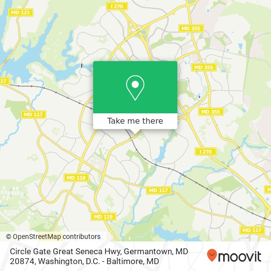 Mapa de Circle Gate Great Seneca Hwy, Germantown, MD 20874