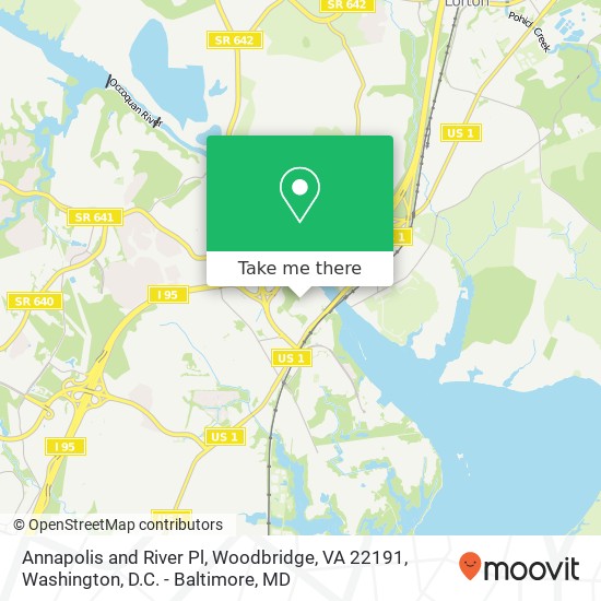 Mapa de Annapolis and River Pl, Woodbridge, VA 22191