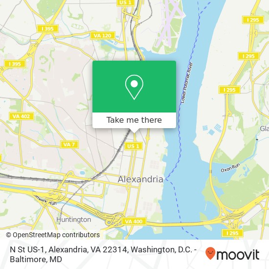 Mapa de N St US-1, Alexandria, VA 22314