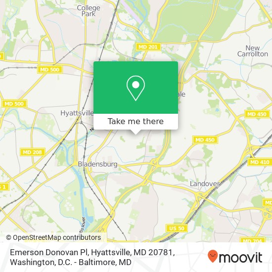 Mapa de Emerson Donovan Pl, Hyattsville, MD 20781