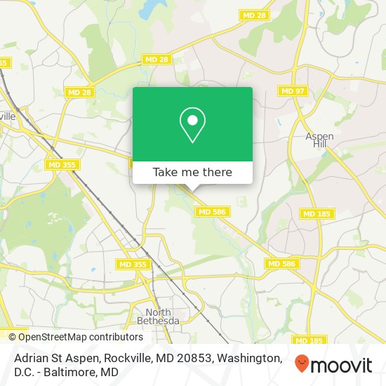 Mapa de Adrian St Aspen, Rockville, MD 20853