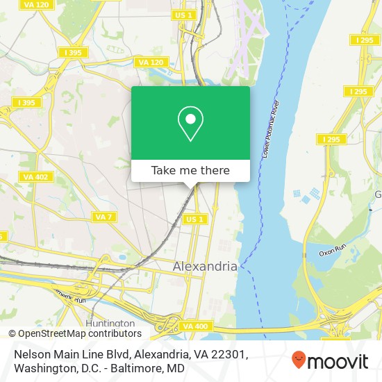 Mapa de Nelson Main Line Blvd, Alexandria, VA 22301