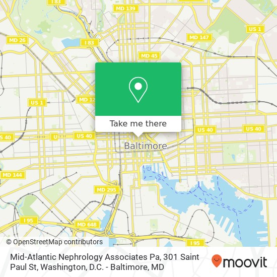 Mid-Atlantic Nephrology Associates Pa, 301 Saint Paul St map