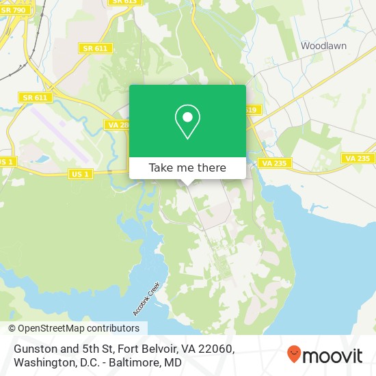 Mapa de Gunston and 5th St, Fort Belvoir, VA 22060