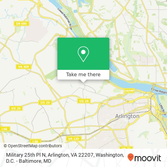 Military 25th Pl N, Arlington, VA 22207 map