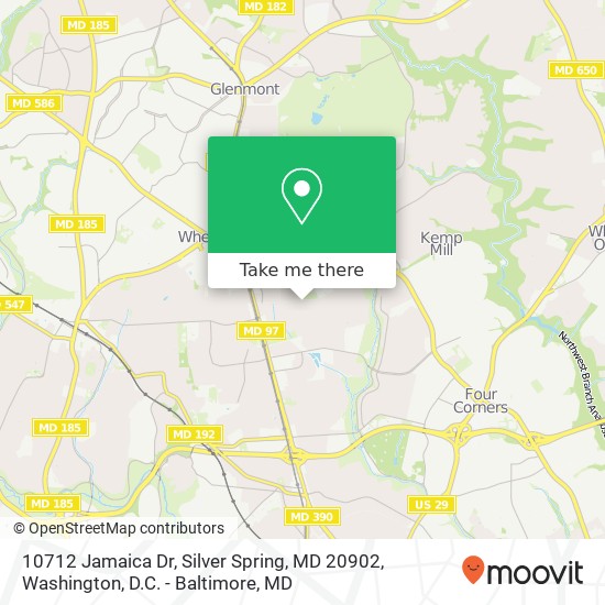 Mapa de 10712 Jamaica Dr, Silver Spring, MD 20902