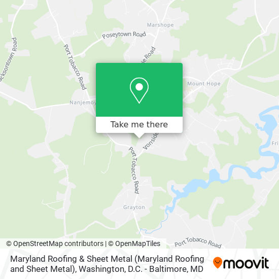 Maryland Roofing & Sheet Metal map