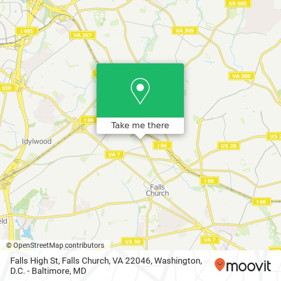 Falls High St, Falls Church, VA 22046 map