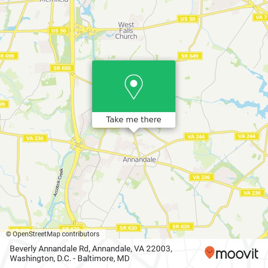 Mapa de Beverly Annandale Rd, Annandale, VA 22003