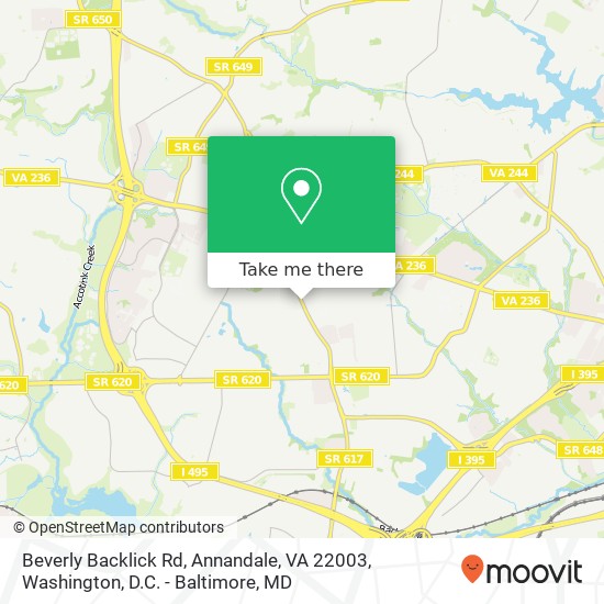 Beverly Backlick Rd, Annandale, VA 22003 map