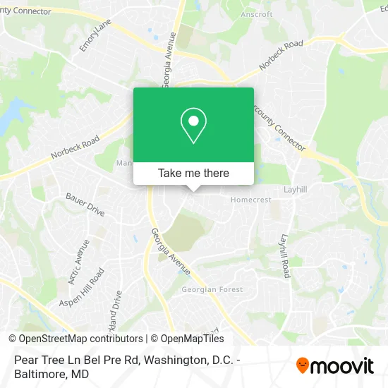 Pear Tree Ln Bel Pre Rd map