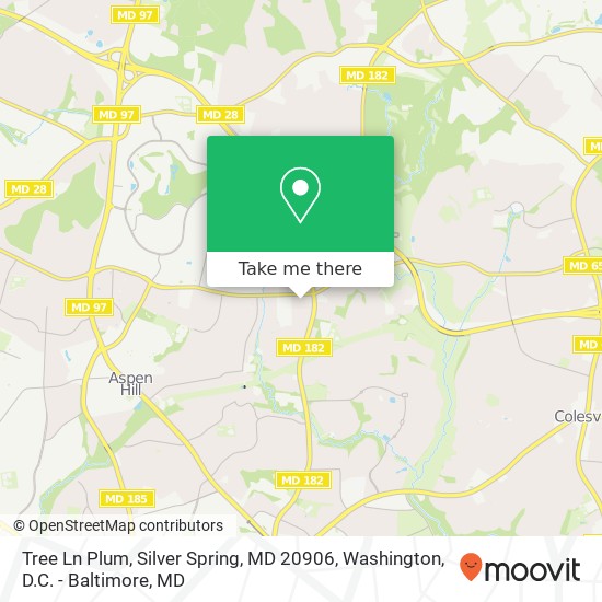 Mapa de Tree Ln Plum, Silver Spring, MD 20906
