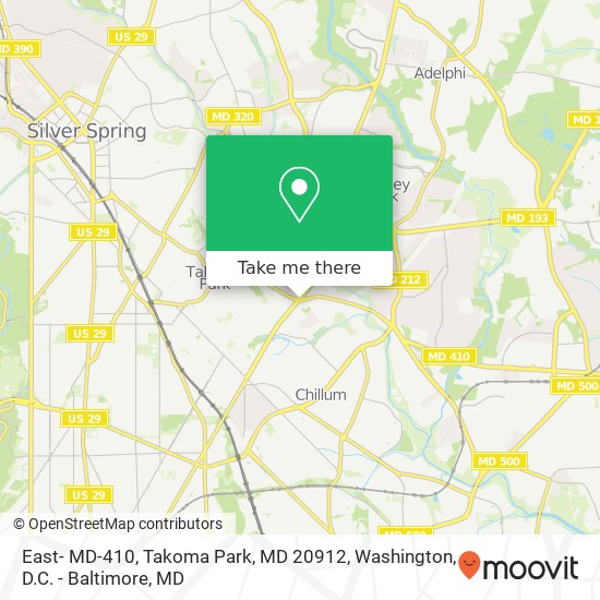 East- MD-410, Takoma Park, MD 20912 map