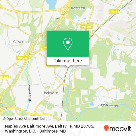 Mapa de Naples Ave Baltimore Ave, Beltsville, MD 20705