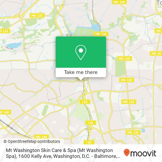 Mapa de Mt Washington Skin Care & Spa (Mt Washington Spa), 1600 Kelly Ave