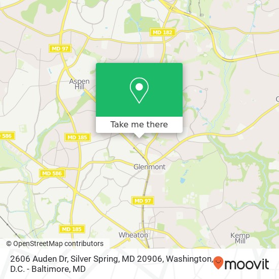 Mapa de 2606 Auden Dr, Silver Spring, MD 20906