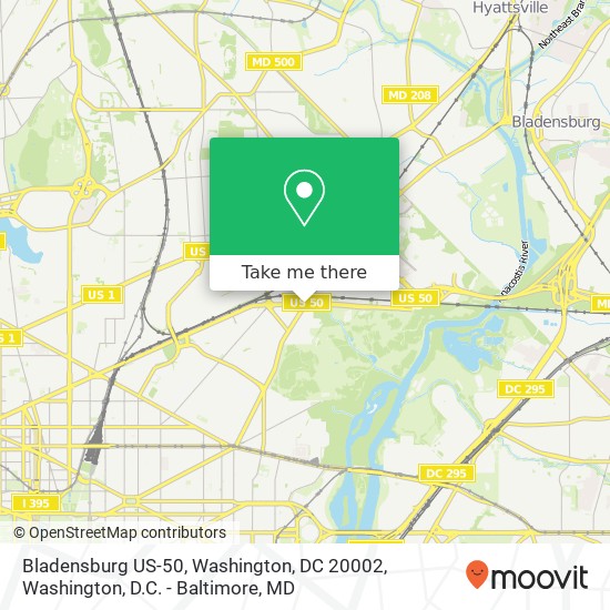 Mapa de Bladensburg US-50, Washington, DC 20002