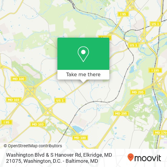 Washington Blvd & S Hanover Rd, Elkridge, MD 21075 map