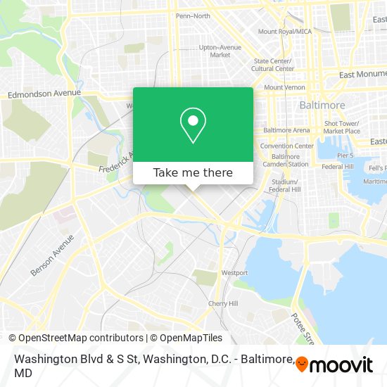 Washington Blvd & S St map