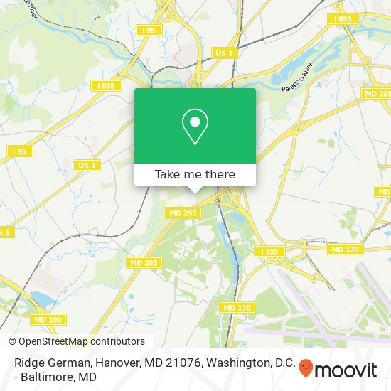 Mapa de Ridge German, Hanover, MD 21076