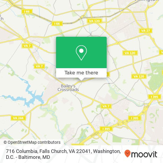 Mapa de 716 Columbia, Falls Church, VA 22041