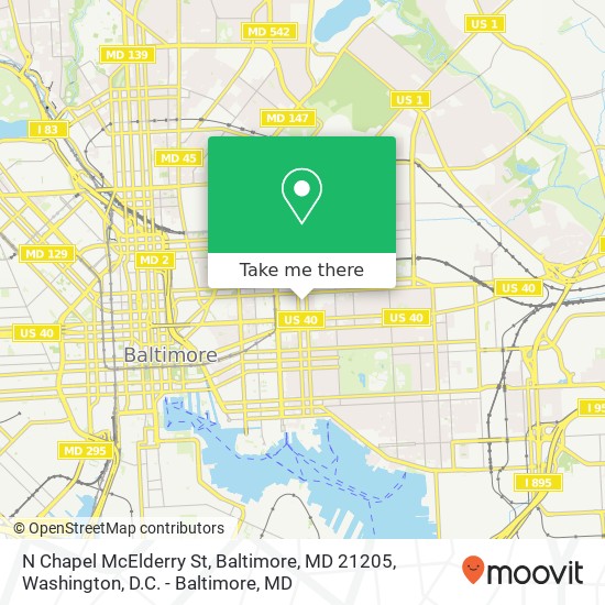 Mapa de N Chapel McElderry St, Baltimore, MD 21205