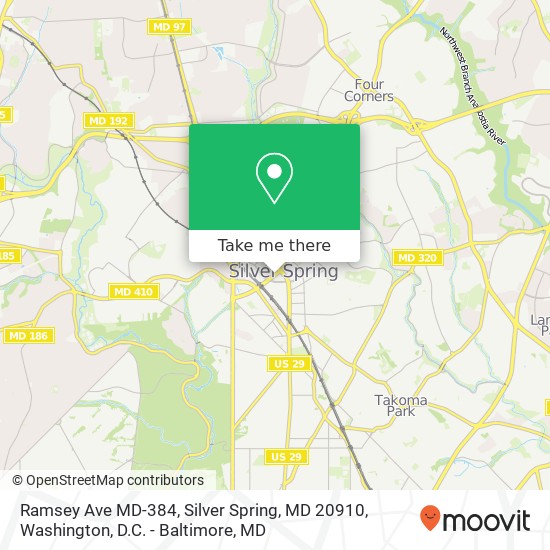 Mapa de Ramsey Ave MD-384, Silver Spring, MD 20910