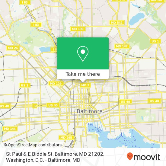 St Paul & E Biddle St, Baltimore, MD 21202 map