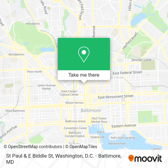 Mapa de St Paul & E Biddle St